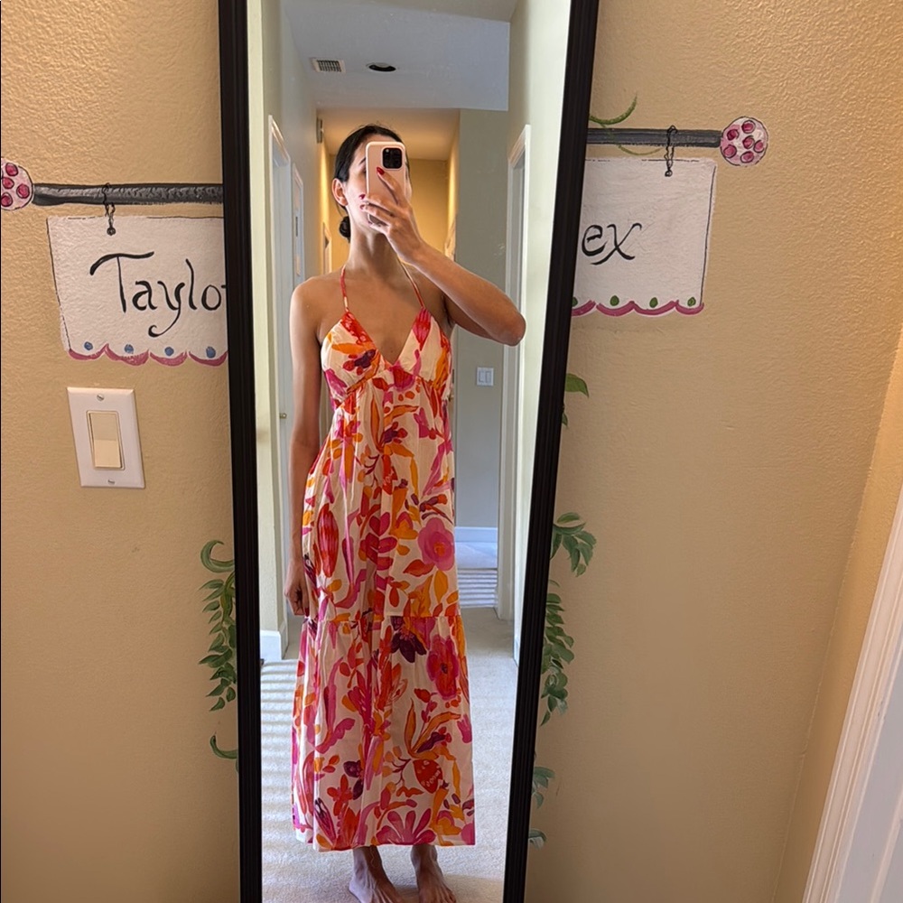 Floral Halter Maxi Dress